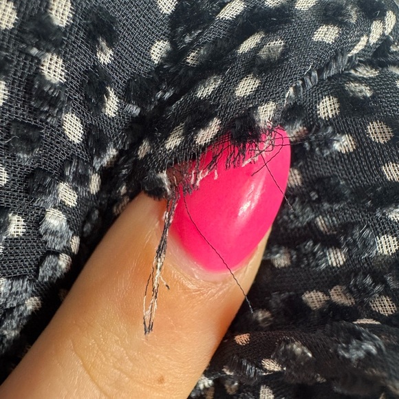 Ba&sh Celia Black Velvet Dot Ruffle Mini Dress Size 6 Silk Blend - Picture 8 of 15